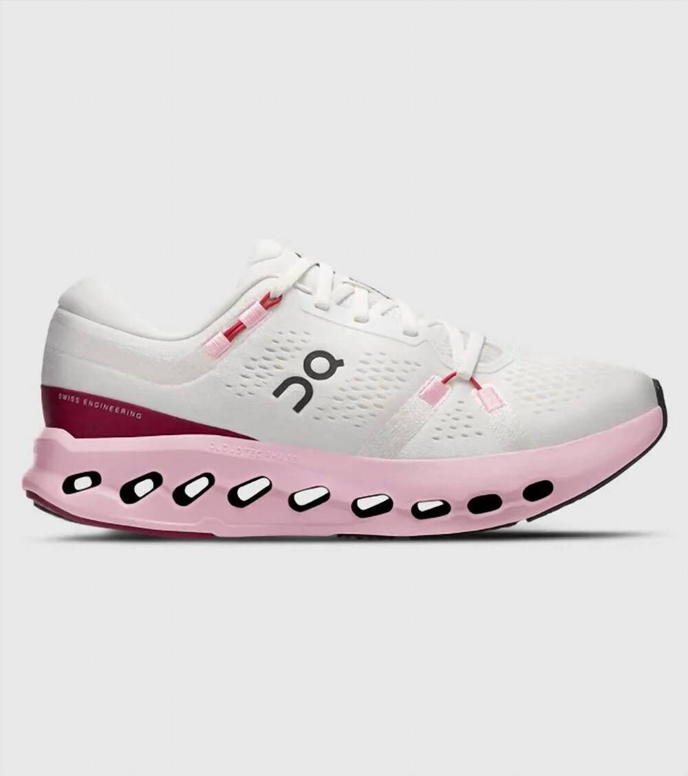 NEW ON RUNNING women's cloudsurfer 2 sneaker in ivory/peony